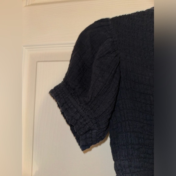 Free People women’s black boho smocked crop top XS bohemian summer spring cotton - Picture 2 of 10